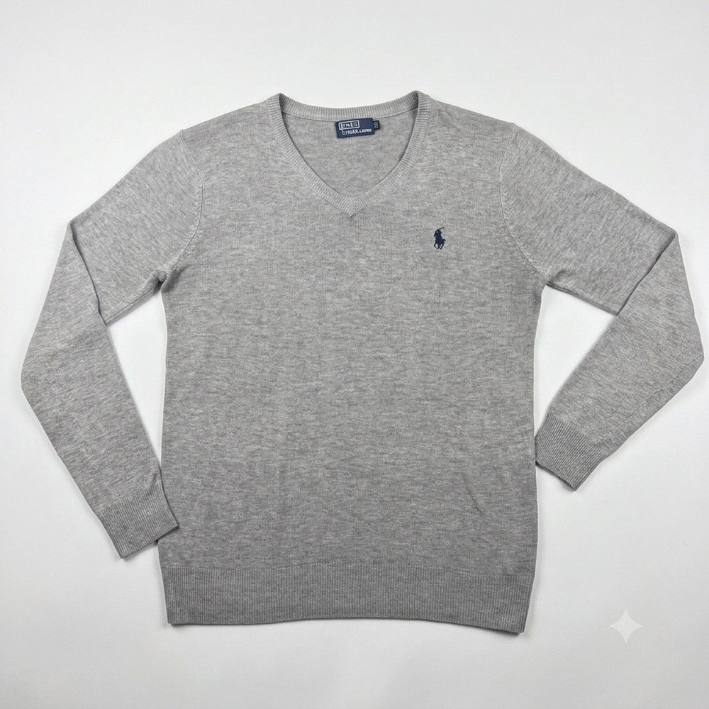 Polo Ralph Lauren Mens XXL Gray V-Neck Sweater Pony Logo Knit Pullover